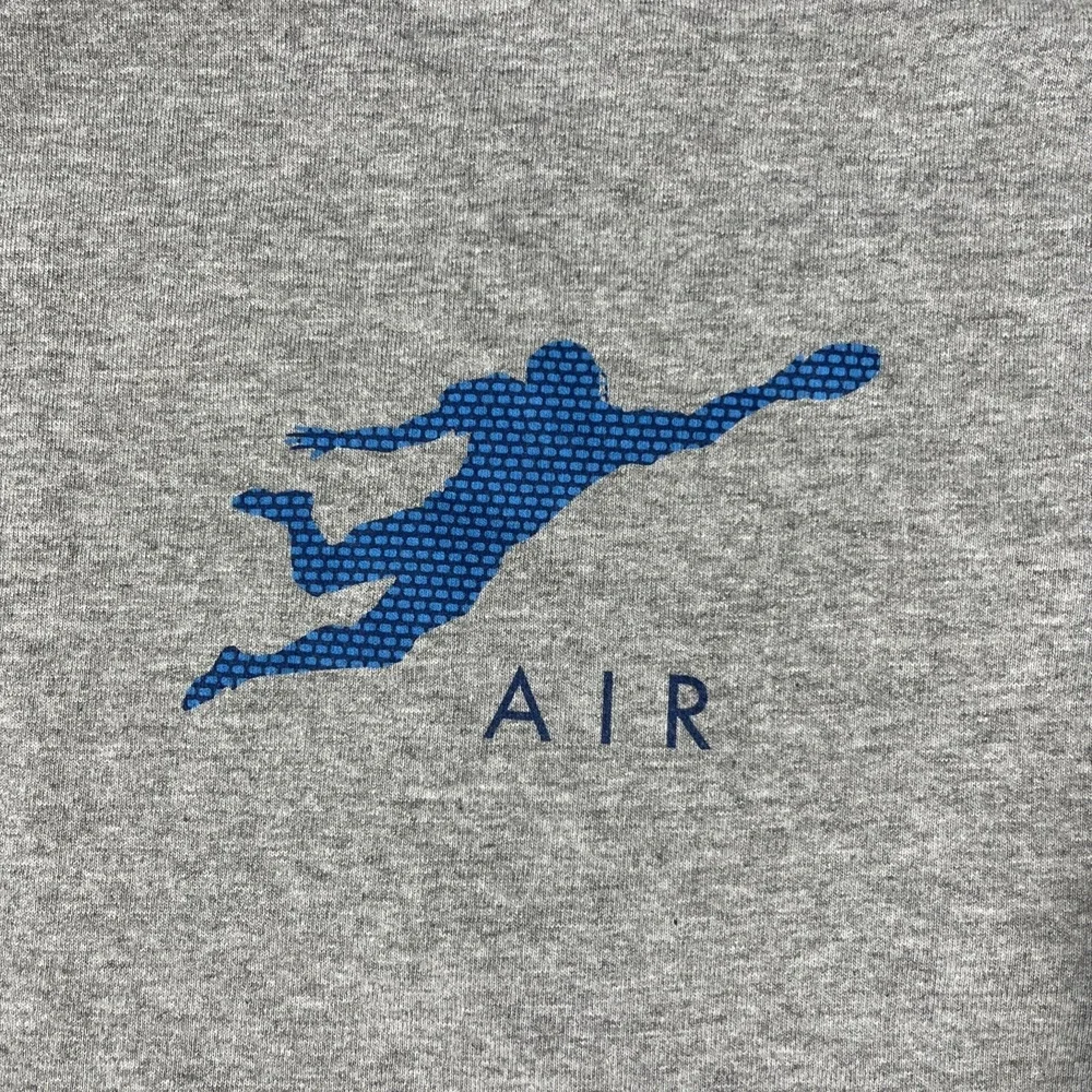 Vintage‎ Nike Team T-Shirt Men's XL Gray Football Diving Graphic Air Logo Y2K